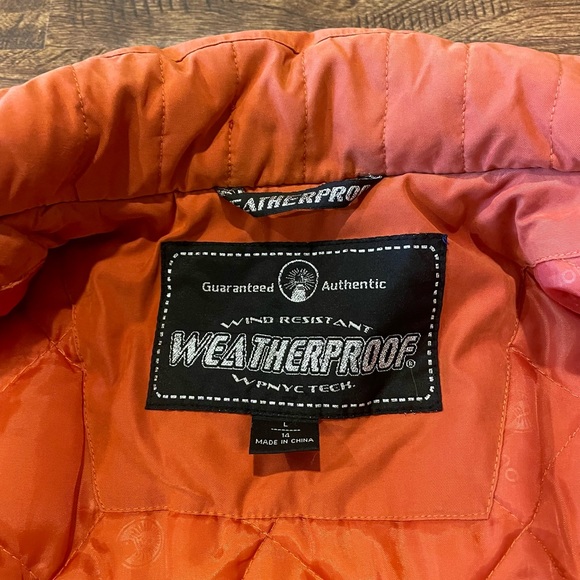 Weatherproof Girls Puffer Coat Thermal Insulation Wind Resistant Orange Large 14 - Picture 2 of 10